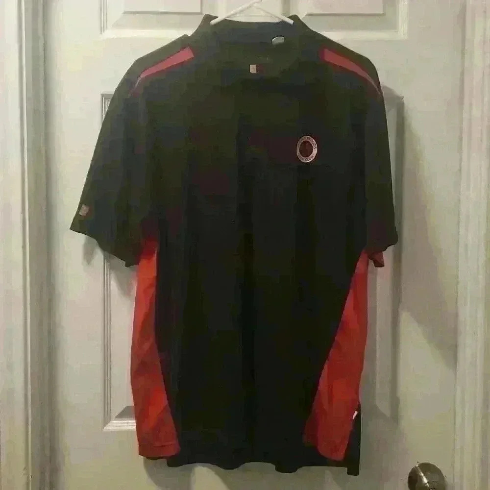 Men's Ashworth golf shirt.  Sz lg. World Woods Golf Club embroidery.